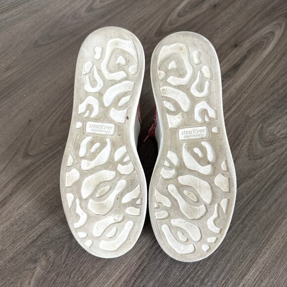 Alexander McQueen Oversized Glitter White Leather Pink Sneakers Size 38.5 - Picture 7 of 7